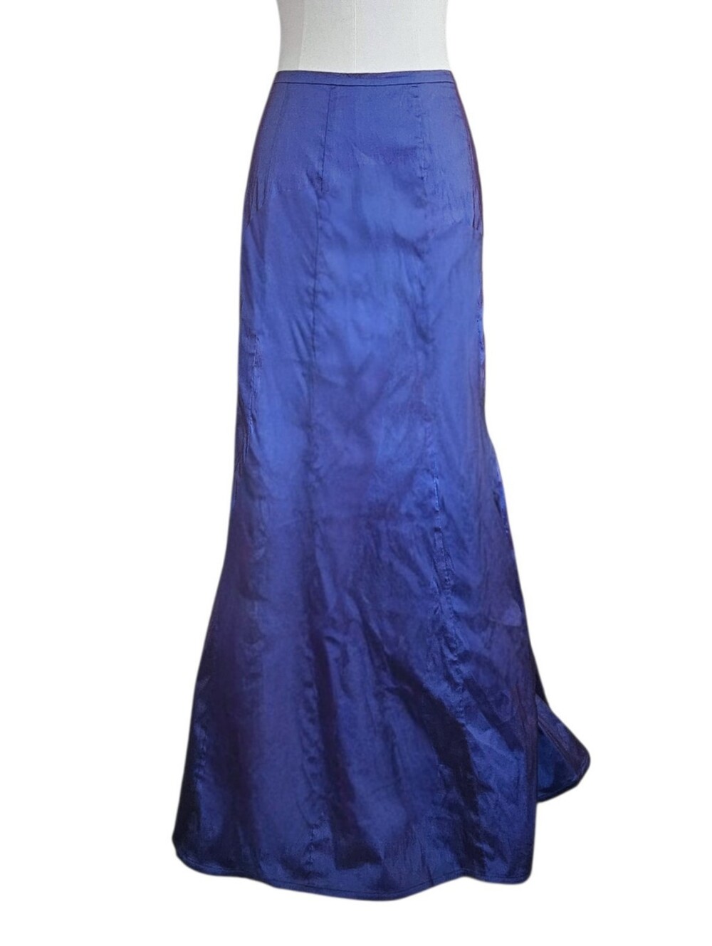 Tadashi Shoji Sapphire Blue Satin Maxi Skirt